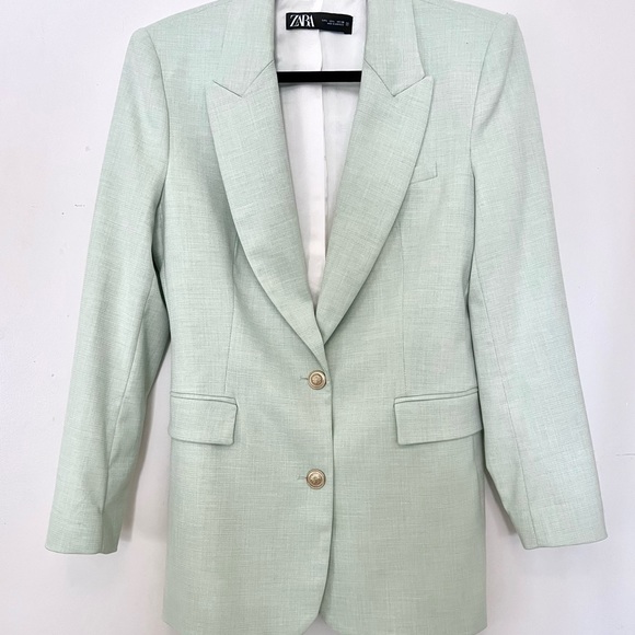 Zara Celadon blazer / size L - Picture 2 of 4